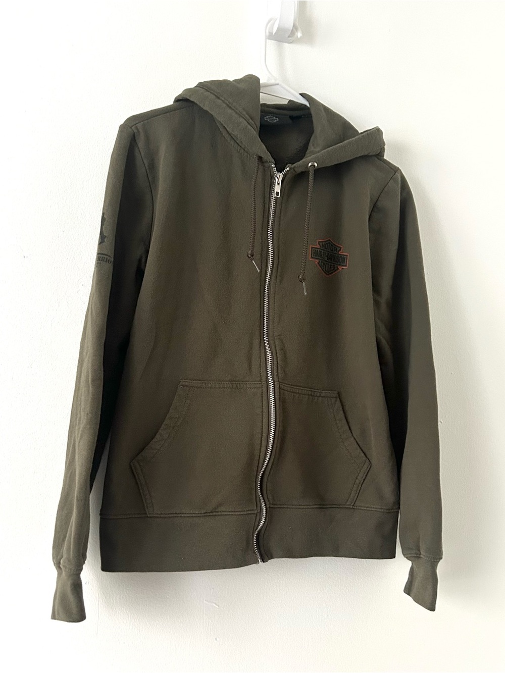 Harley-Davidson Women’s M Wounded Warrior Project Full Zip Hoodie Military Green
